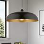 2_Amador 23 3/4" Wide Shiny Black Dome Pendant Light