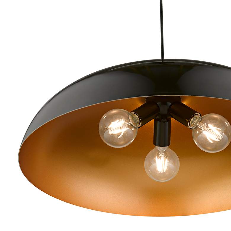 Image 5 Amador 23 3/4" Wide Shiny Black Dome Pendant Light more views