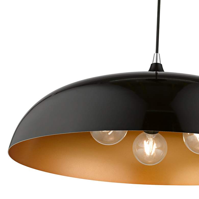 Image 6 Amador 23 3/4" Wide Shiny Black Dome Pendant Light more views
