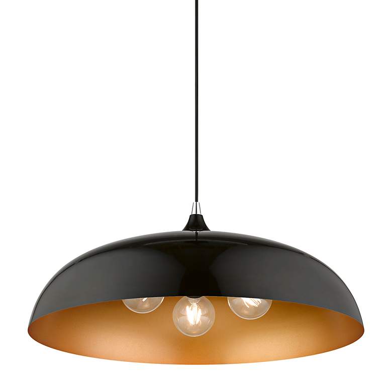 Image 7 Amador 23 3/4" Wide Shiny Black Dome Pendant Light more views