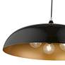 Amador 23 3/4" Wide Shiny Black Dome Pendant Light in scene