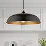 Amador 23 3/4" Wide Shiny Black Dome Pendant Light in scene
