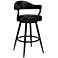 Amador 26" Black Faux Leather with Black Base Counter Stool