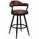 Amador 26" Vintage Coffee Faux Leather Swivel Counter Stool