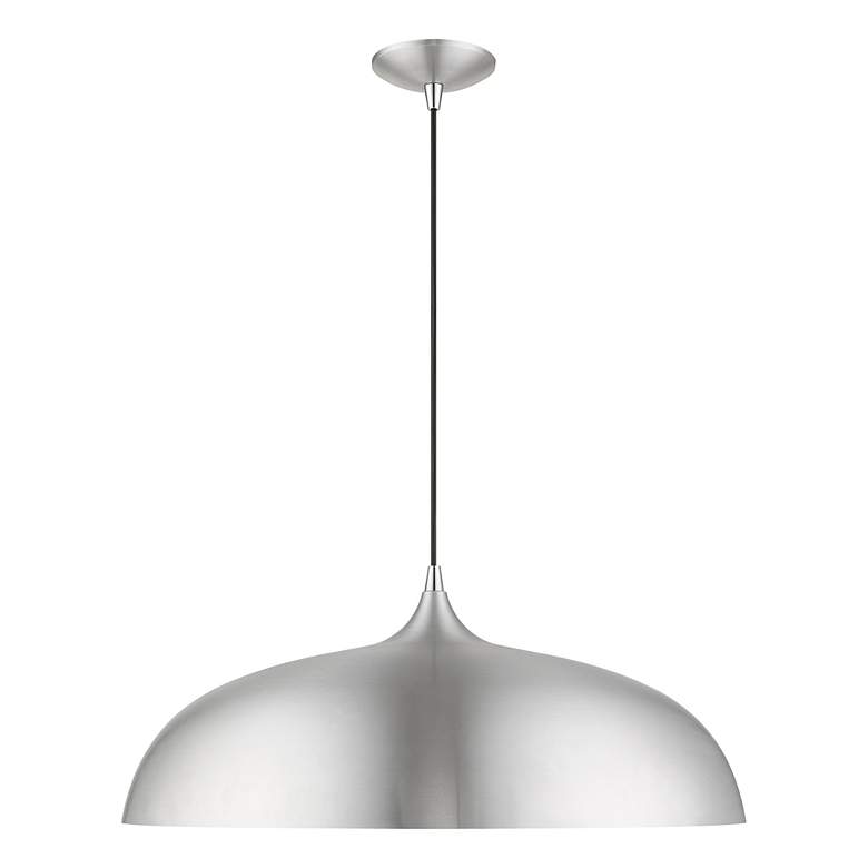 Image 3 Amador 3 Light Brushed Aluminum Large Pendant with Polished Chrome Accents more views