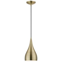 Amador 6 1/4" Wide Antique Brass Teardrop Mini Pendant