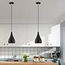 Amador 6 1/4" Wide Shiny Black Mini Pendant in scene