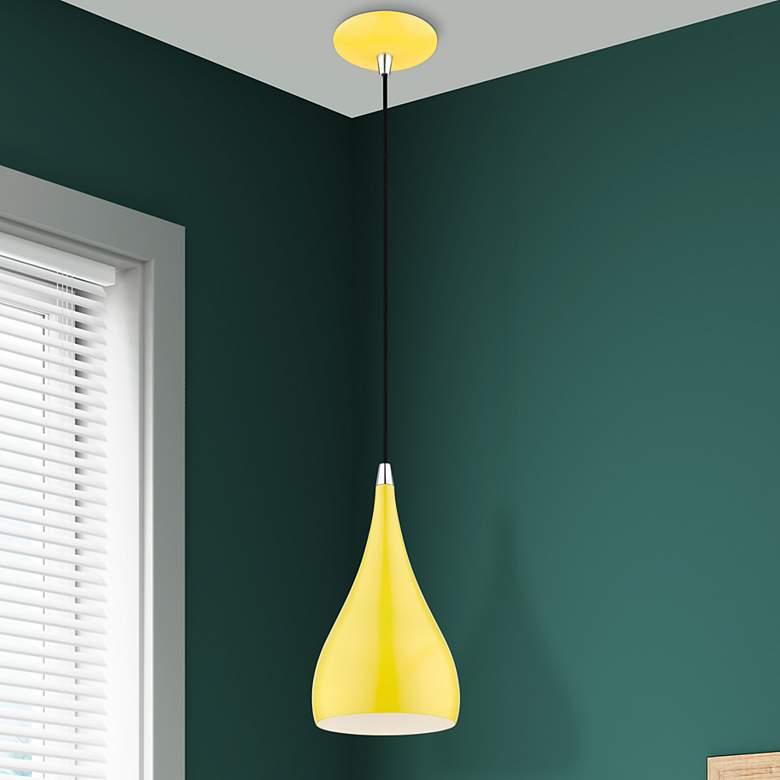 Image 1 Amador 6 1/4" Wide Shiny Yellow Mini Pendant