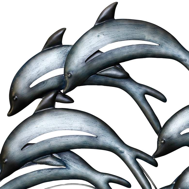 Image 2 Amaia Dolphin School 31" Wide Metal Wall Art more views