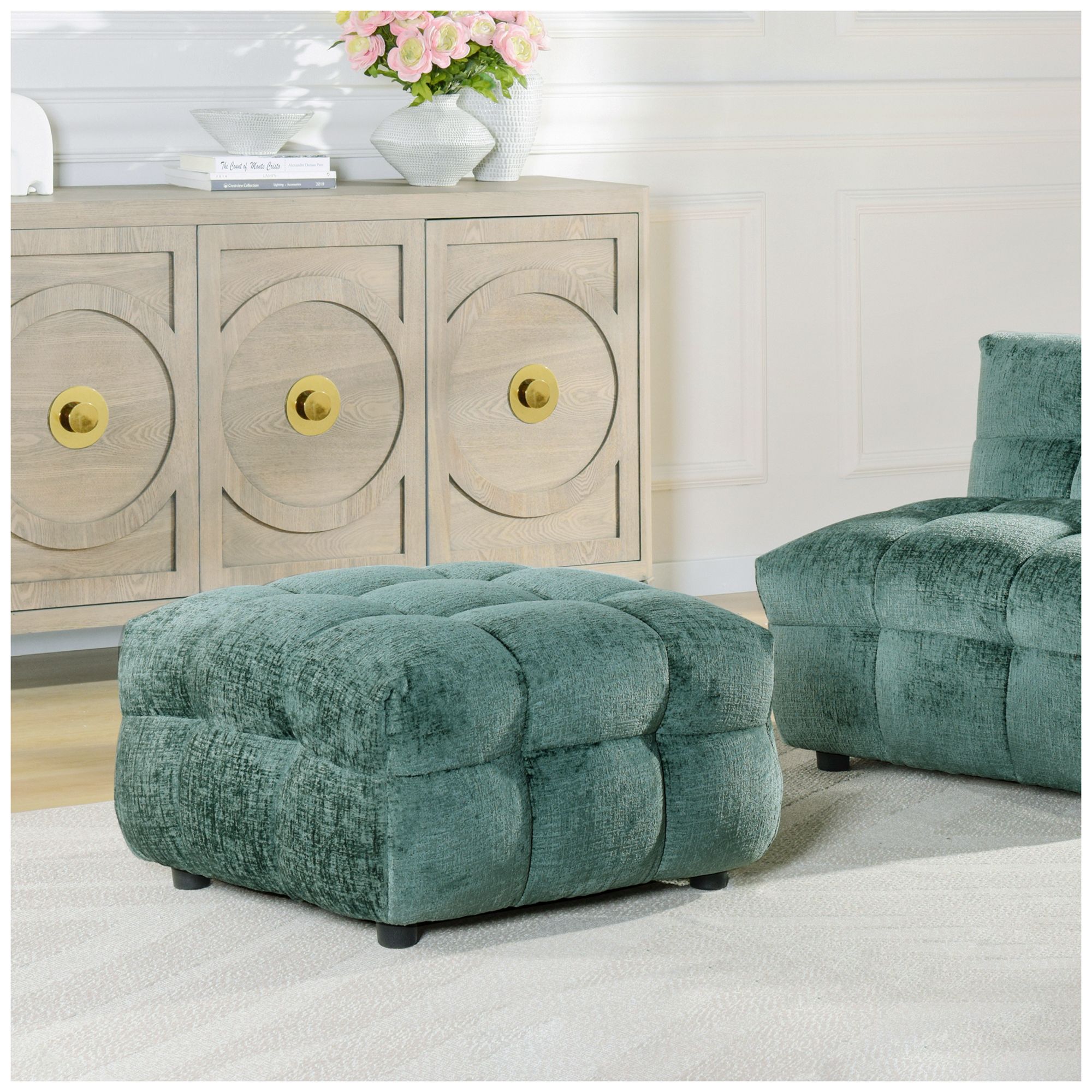 Image 2 Amalfi 29.5 x 18.5 Aqua Ottoman more views