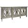 Amalfi - 6 Door Mirrored Front Cabinet - Silver Finish