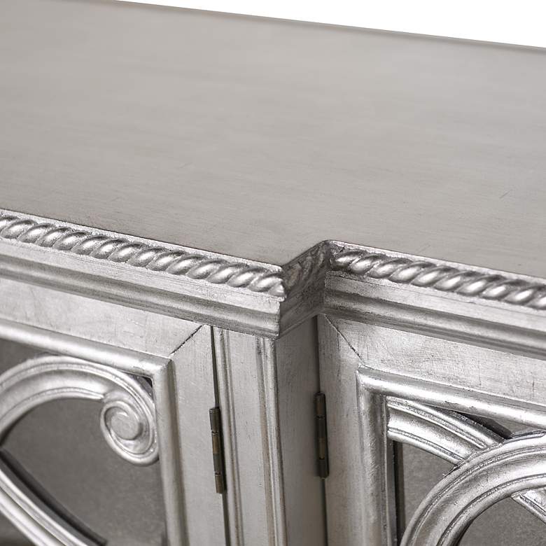 Image 4 Amalfi - 6 Door Mirrored Front Cabinet - Silver Finish more views