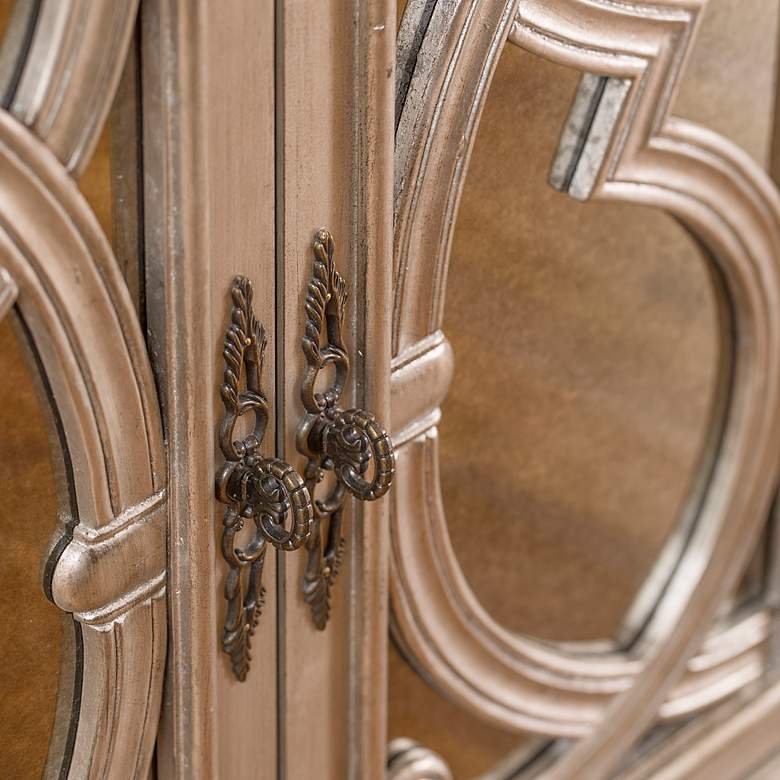 Image 5 Amalfi - 6 Door Mirrored Front Cabinet - Silver Finish more views