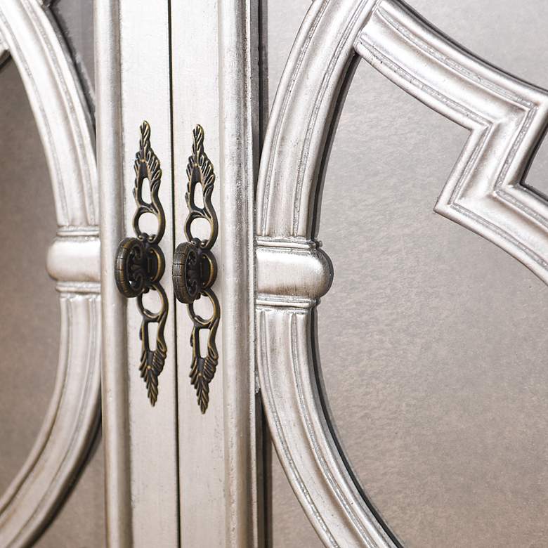 Image 6 Amalfi - 6 Door Mirrored Front Cabinet - Silver Finish more views