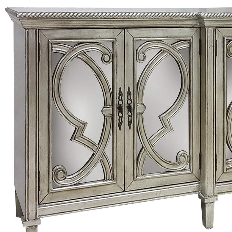 Image 7 Amalfi - 6 Door Mirrored Front Cabinet - Silver Finish more views