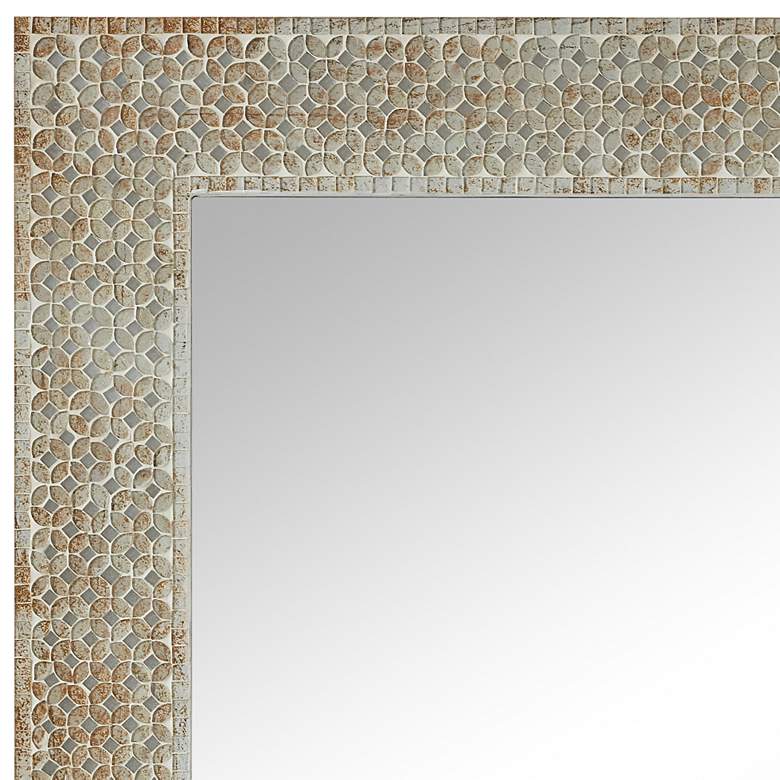 Image 3 Amalfi White Gold Mosaic 24" x 36" Rectangular Wall Mirror more views
