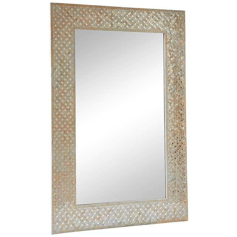 Image 4 Amalfi White Gold Mosaic 24" x 36" Rectangular Wall Mirror more views