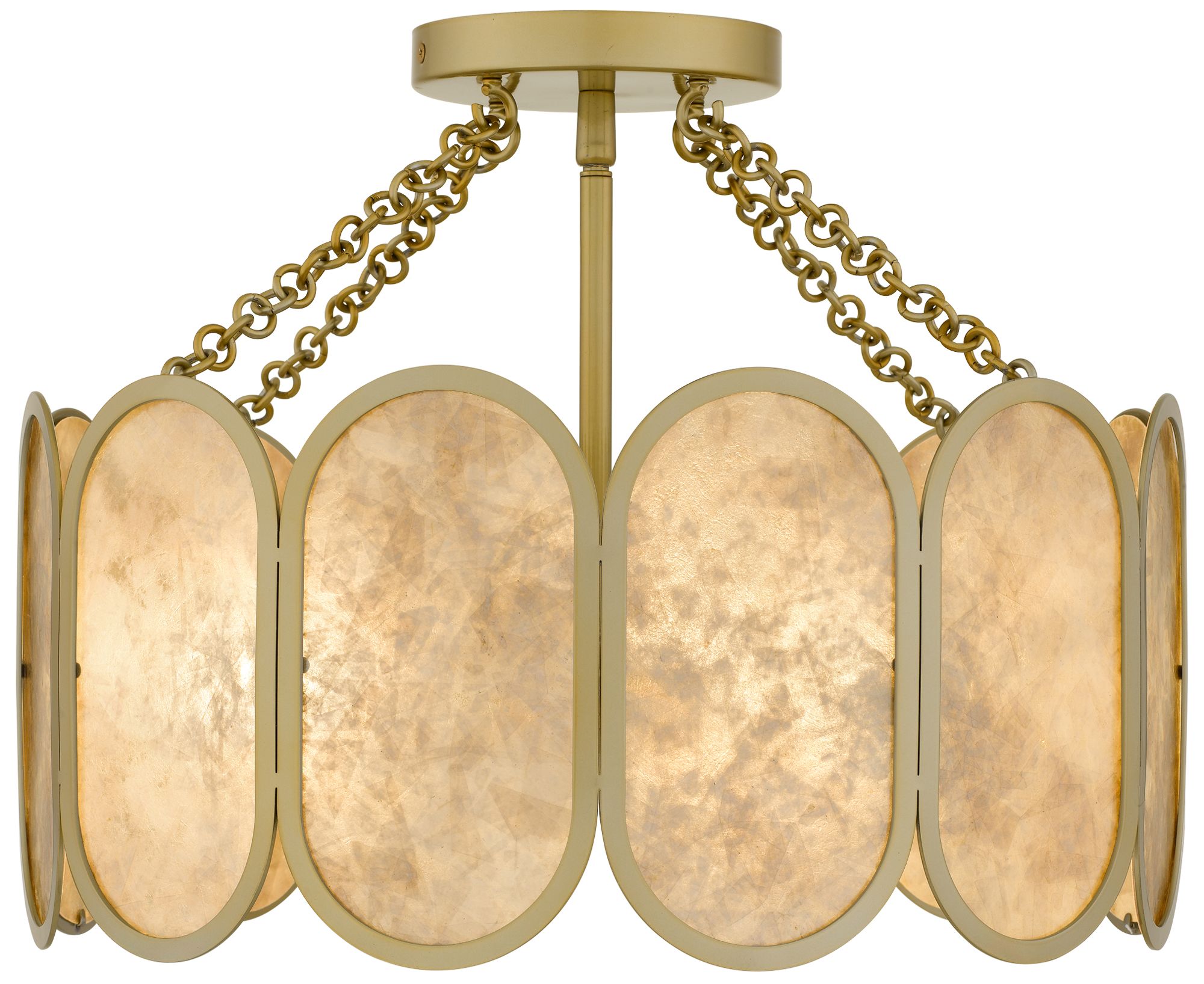 Thumbnail4 of Amalia 3-Light Light Gold Semi-Flush Mount more views