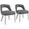 Amalia Charcoal and Gray Animal Print Accent Chairs Set of 2