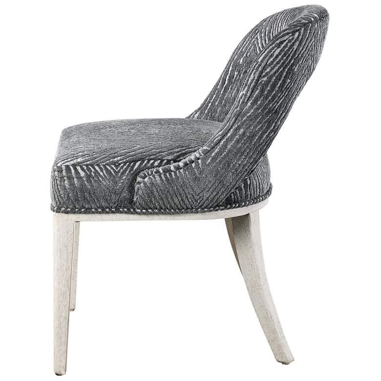 Image 4 Amalia Charcoal and Gray Animal Print Accent Chairs Set of 2 more views