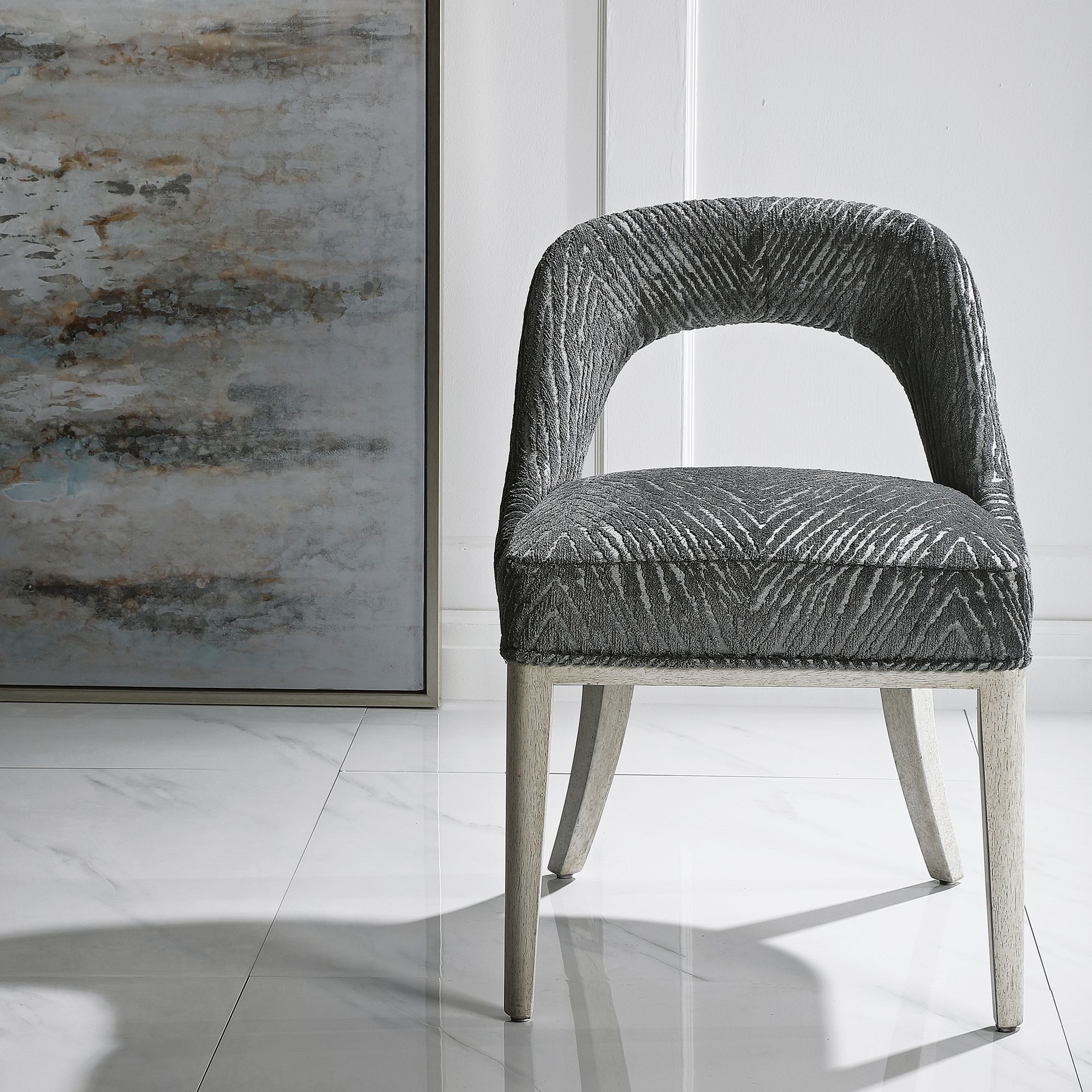 gray leopard print chair