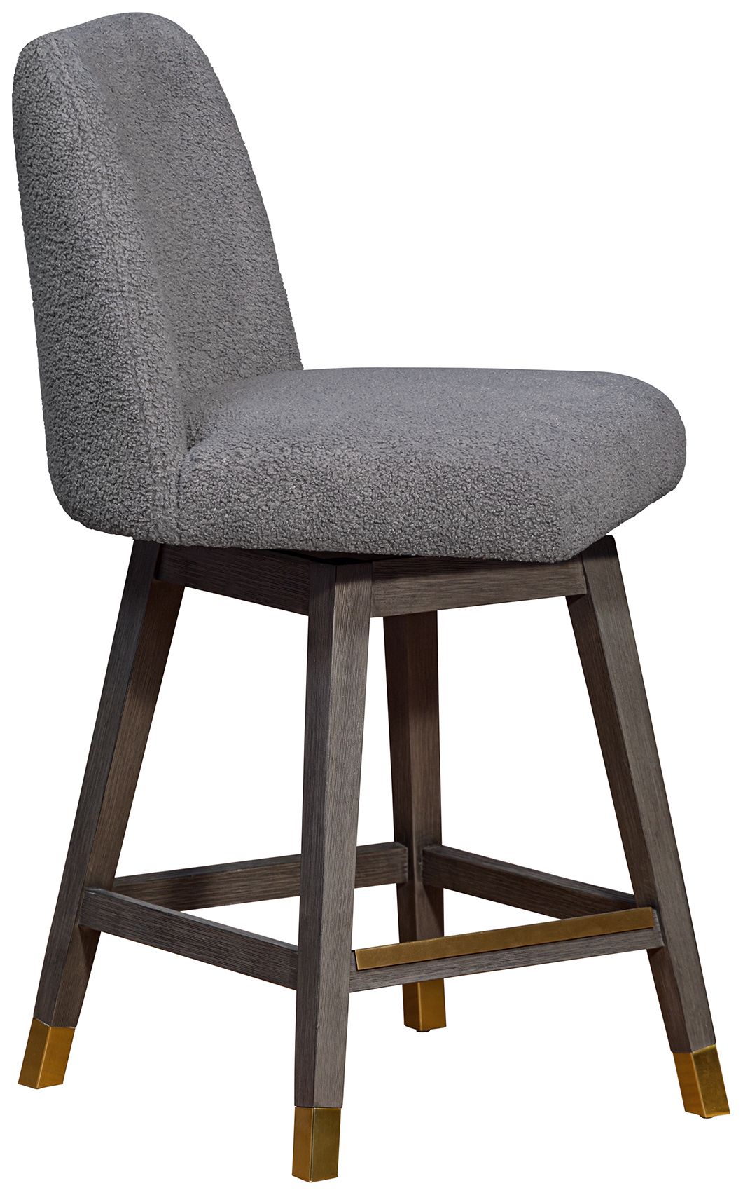 Image 3 Amalie 26 in. Swivel Barstool in Grey Oak Finish with Grey Fabric more views
