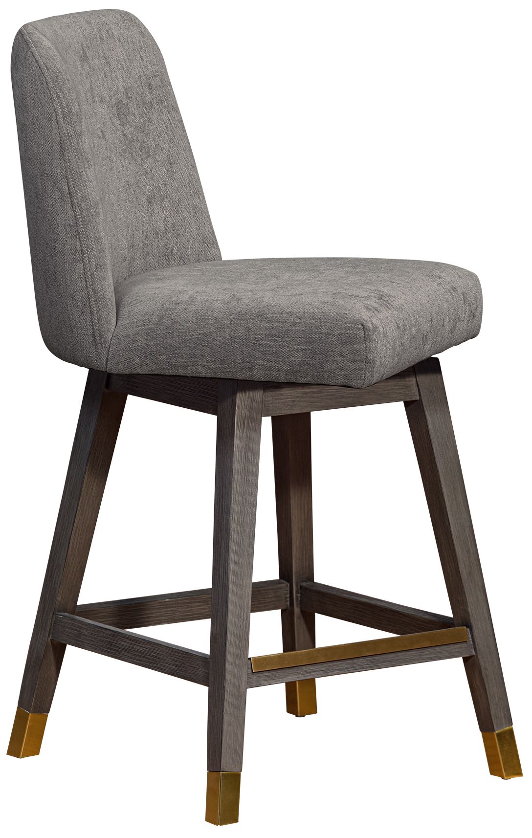 Image 3 Amalie 26 in. Swivel Barstool in Grey Oak Finish with Mocha Fabric more views