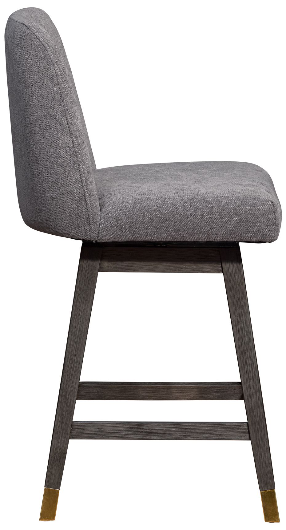 Image 5 Amalie 26 in. Swivel Barstool in Grey Oak Finish with Mocha Fabric more views