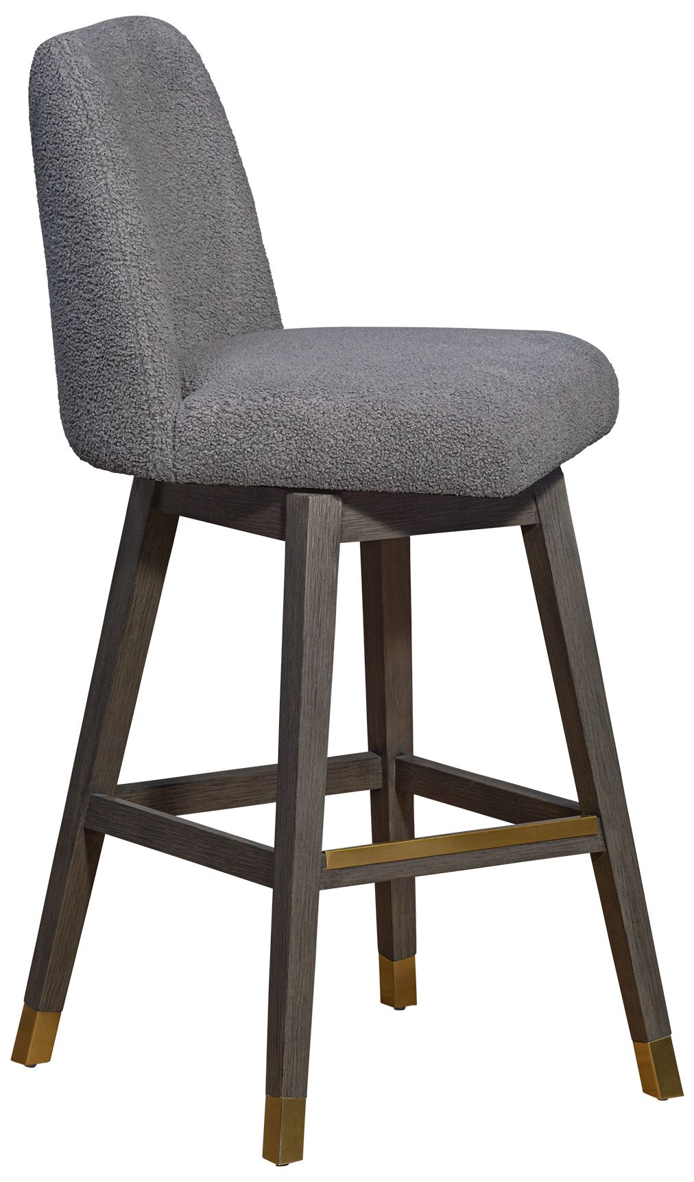 Image 3 Amalie 30 in. Swivel Barstool in Grey Oak Finish with Grey Fabric more views