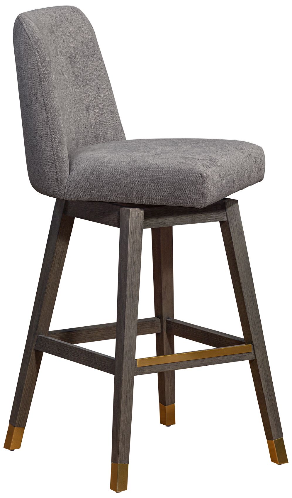 Image 3 Amalie 30 in. Swivel Barstool in Grey Oak Finish with Mocha Fabric more views