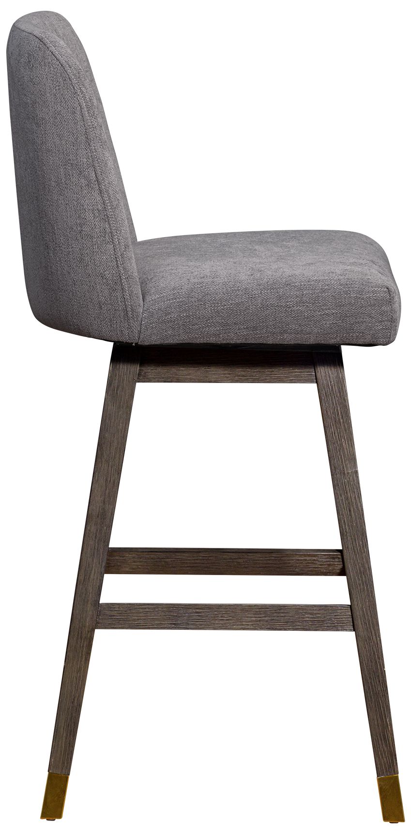 Image 5 Amalie 30 in. Swivel Barstool in Grey Oak Finish with Mocha Fabric more views