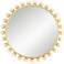 Amalie Metallic Gold Leaf Sphere Edge 33" Round Wall Mirror