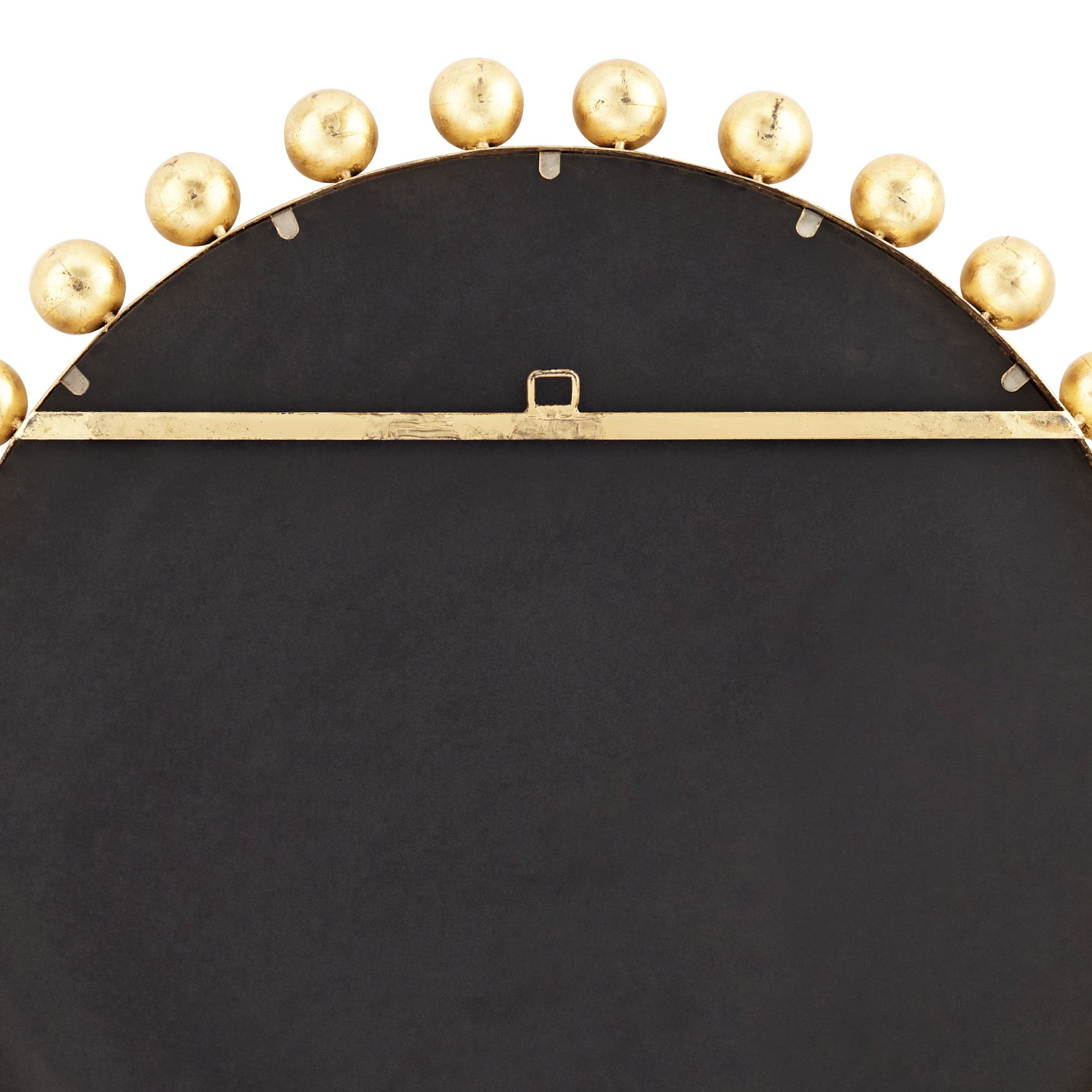 Amalie Metallic Gold Leaf Sphere Edge 33" Round Wall Mirror 498V1