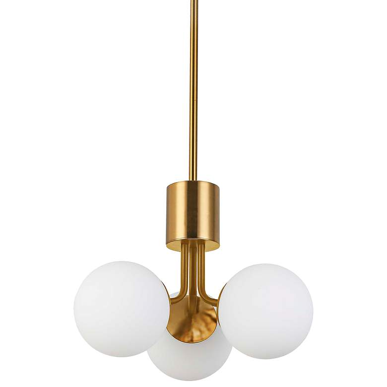 Image 3 Amanda 15" Wide Aged Brass Metal 3-Light Pendant