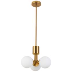 Amanda 15" Wide Aged Brass Metal 3-Light Pendant