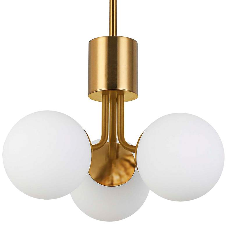Image 4 Amanda 15" Wide Aged Brass Metal 3-Light Pendant more views