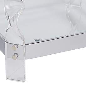 Image3 of Amanda 19 3/4" Wide Chrome and Acrylic Twist Leg End Table more views