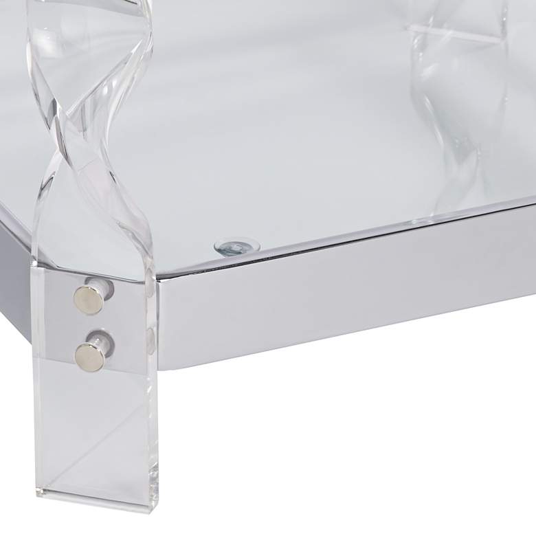 Amanda 19 3/4 inch Wide Chrome and Acrylic Twist Leg End Table more views
