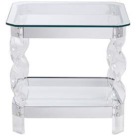 Image5 of Amanda 19 3/4" Wide Chrome and Acrylic Twist Leg End Table more views