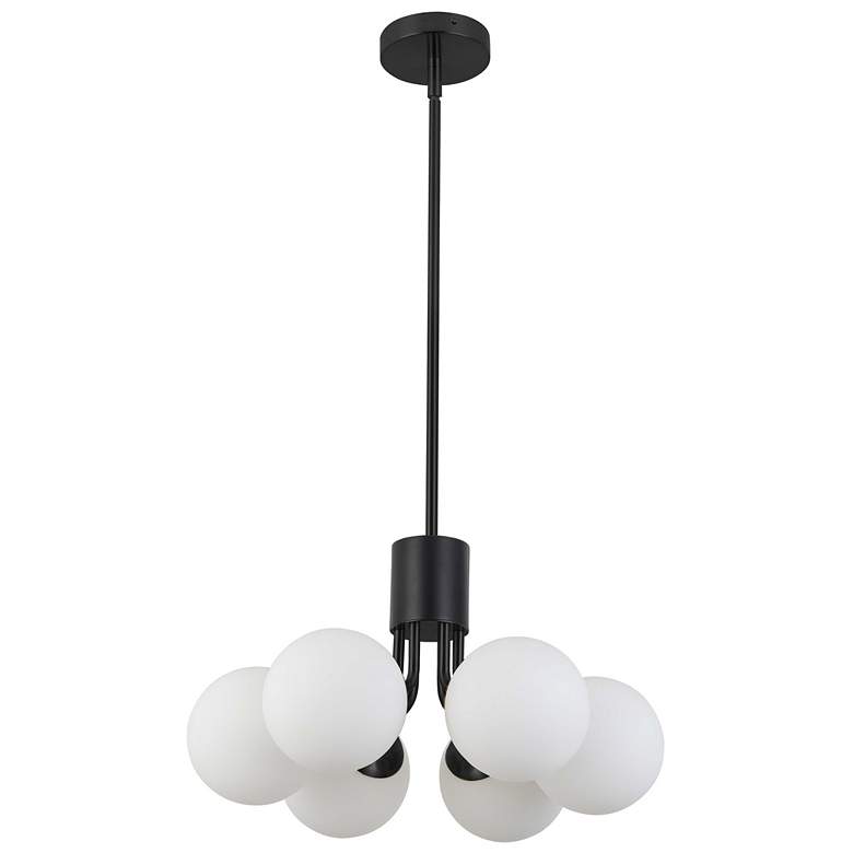 Image 1 Amanda 19 inch Wide 6 Light Matte Black Pendant