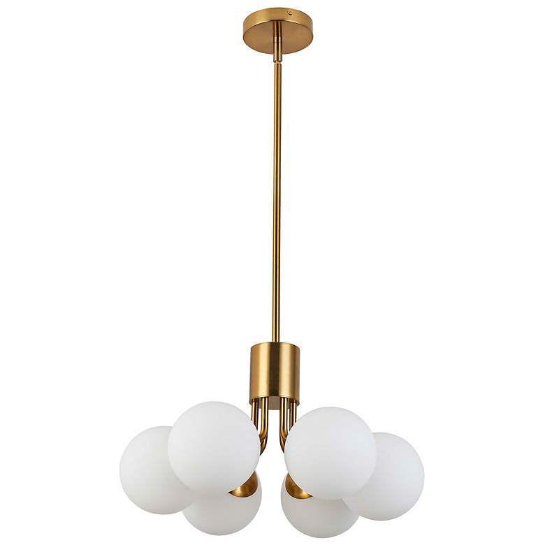 Image 2 Amanda 19" Wide Aged Brass 6-Light Chandelier