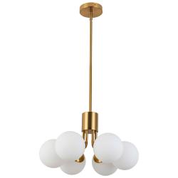 Amanda 19" Wide Aged Brass 6-Light Chandelier