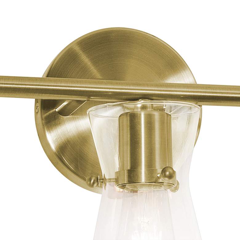 Image 4 Amanda 22" Wide Satin Brass Metal 3-Light Bath Light more views