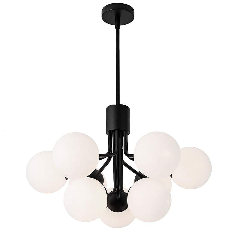 Image 2 Amanda 24" Wide 9 Light Matte Black Chandelier