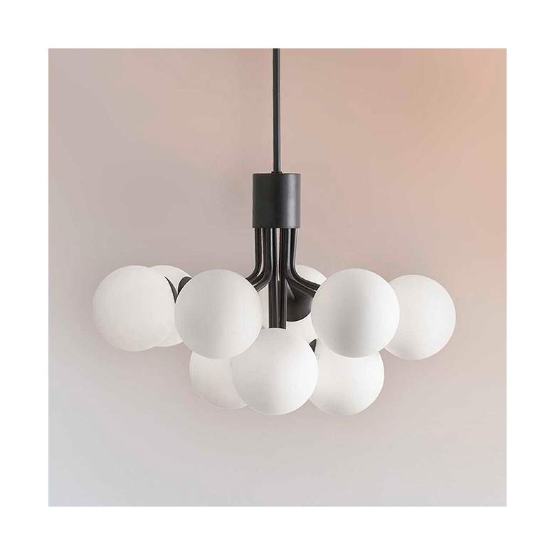 Image 1 Amanda 24" Wide 9 Light Matte Black Chandelier