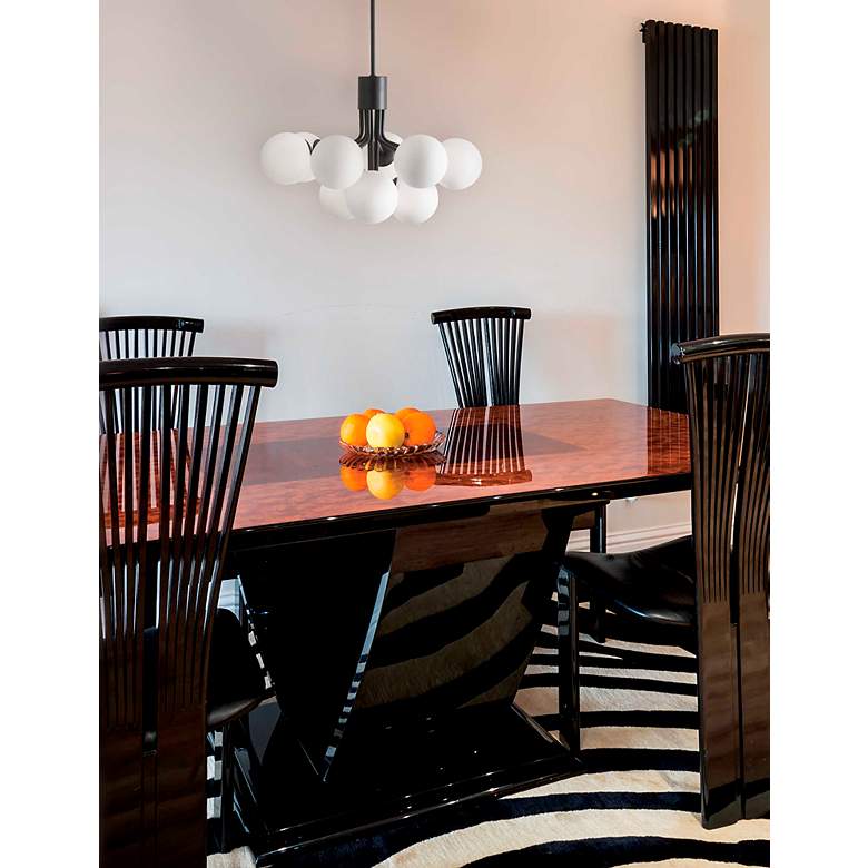 Image 3 Amanda 24" Wide 9 Light Matte Black Chandelier more views
