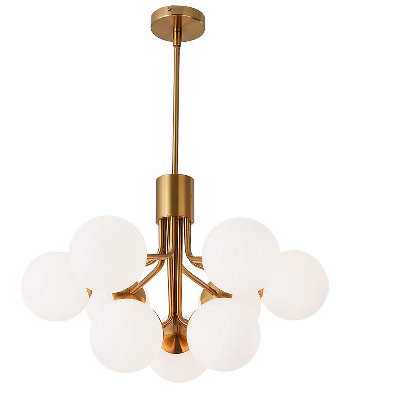 Image 1 Amanda 24" Wide Aged Brass 9-Light Chandelier