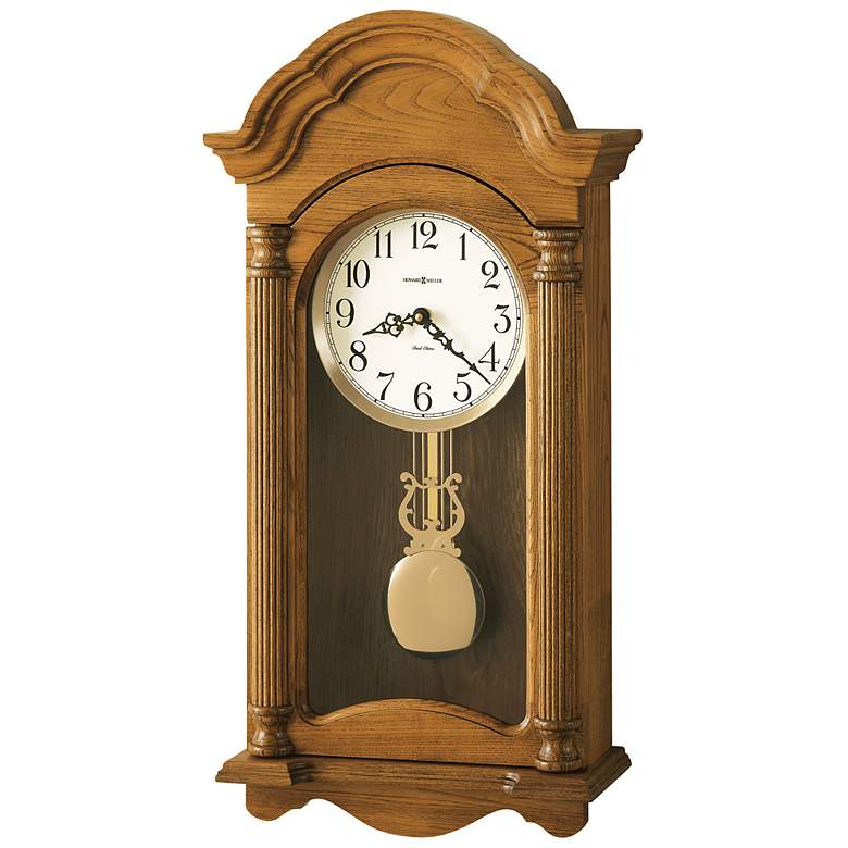 Image 1 Amanda 25 1/4 inch High Pendulum Wall Clock with Music Chimes