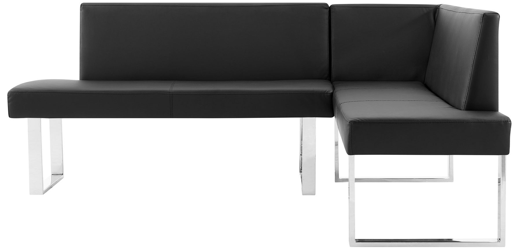 Image 2 Amanda 3 Piece Rectangular Dining Set in Black Faux Leather and Metal more views