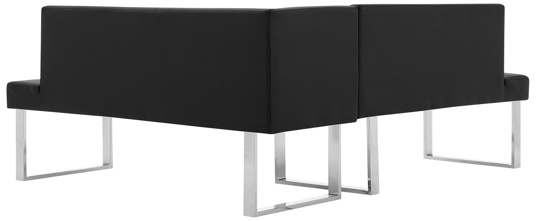 Image 3 Amanda 3 Piece Rectangular Dining Set in Black Faux Leather and Metal more views